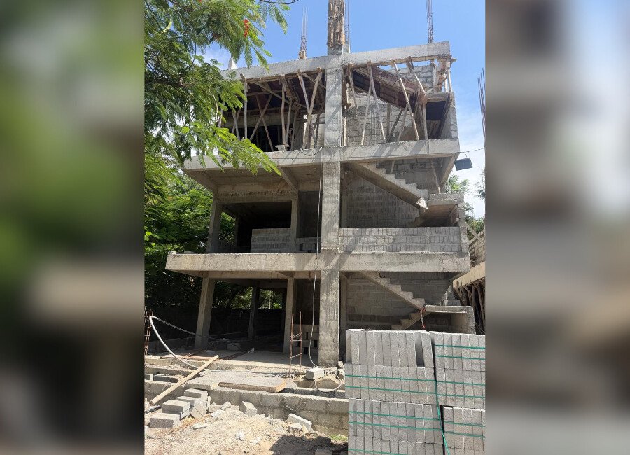 Villa construction site in progress