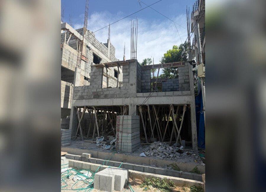 Duplex home construction site in progress